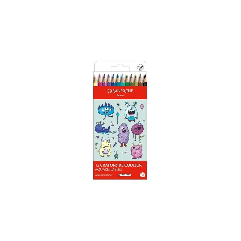 Set Kawaii 12 Lápices de colores Swisscolor Acuarela Monstruos
