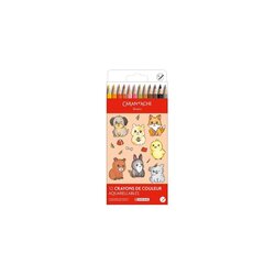Set Kawaii 12 Lápices de Colores Swisscolor Acuarela Animales
