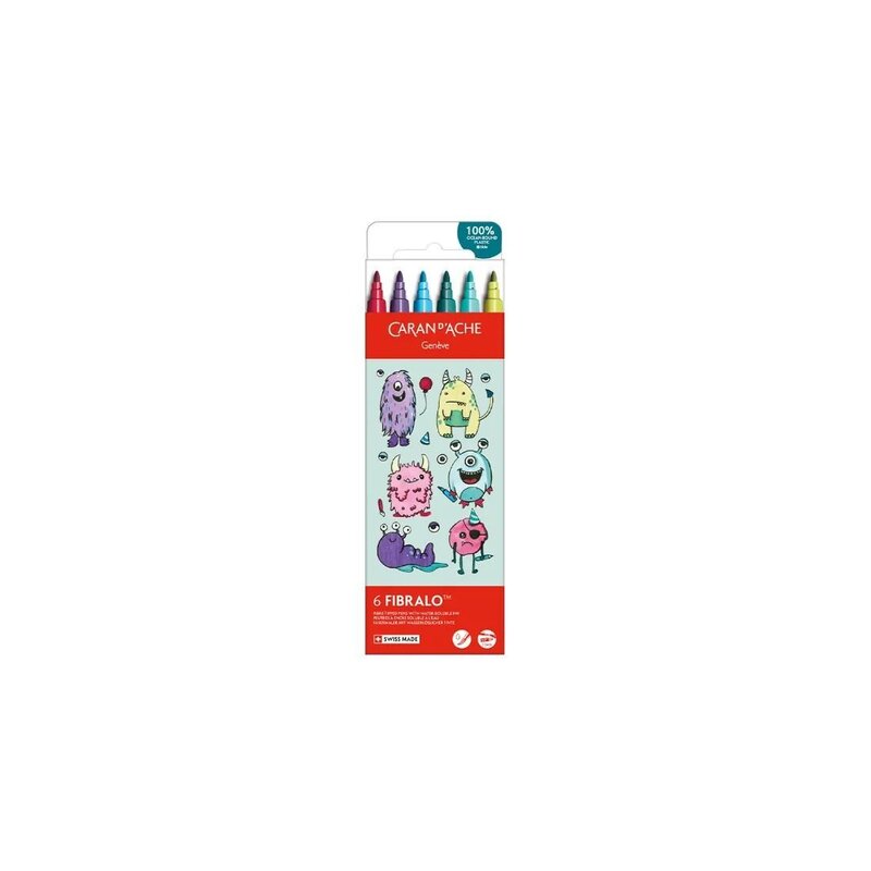 Set Kawaii 6 Bolígrafos con punta de fibra Fibralo™ Funny Monste