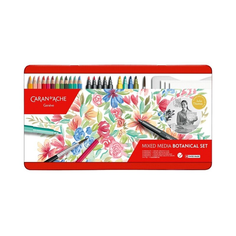 Kit de letras y coloración botánica Caran d'Ache Julie Thomas