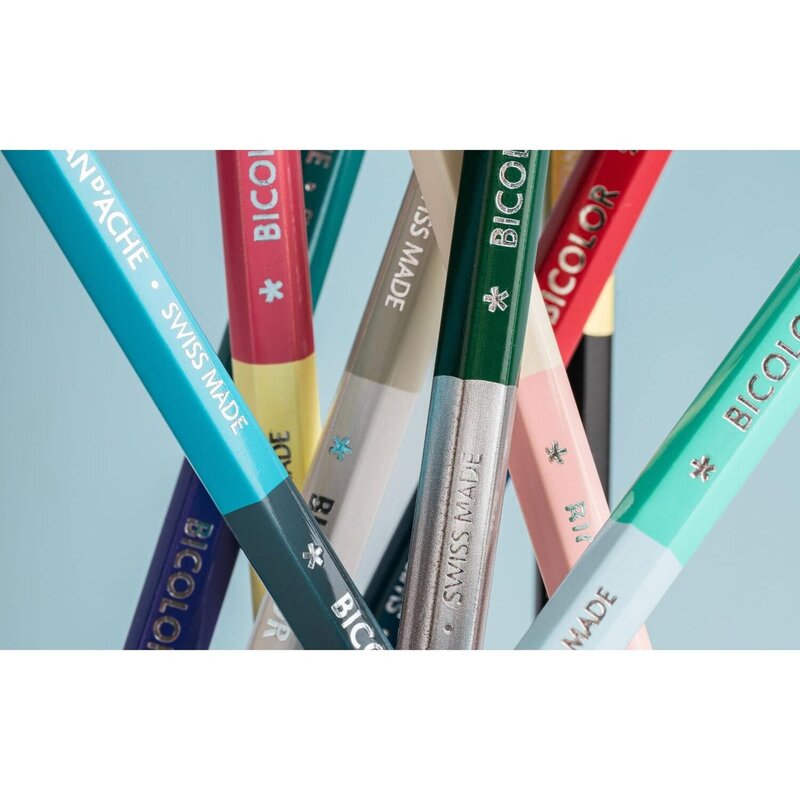 Set de 9 lápices de colores bicolor y 1 pincel Alpine Frost