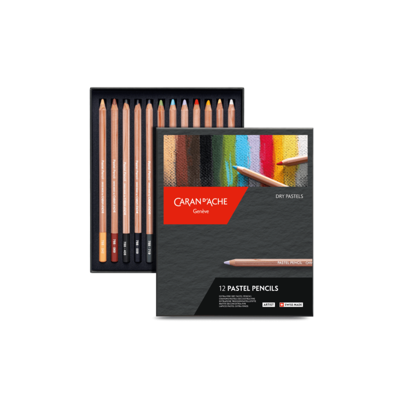 Caja de 12 LÁPICES PASTEL de colores Caran d'Ache
