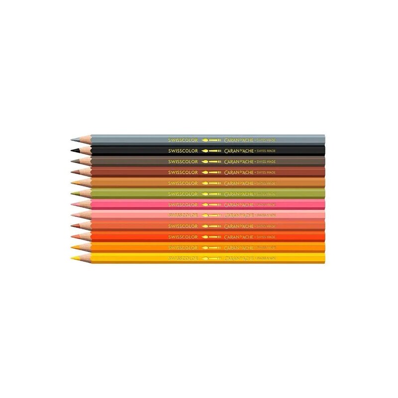 Set Kawaii 12 Lápices de Colores Swisscolor Acuarela Animales