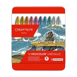 Caja de 10 pasteles metálicos NEOCOLOR Caran d'Ache