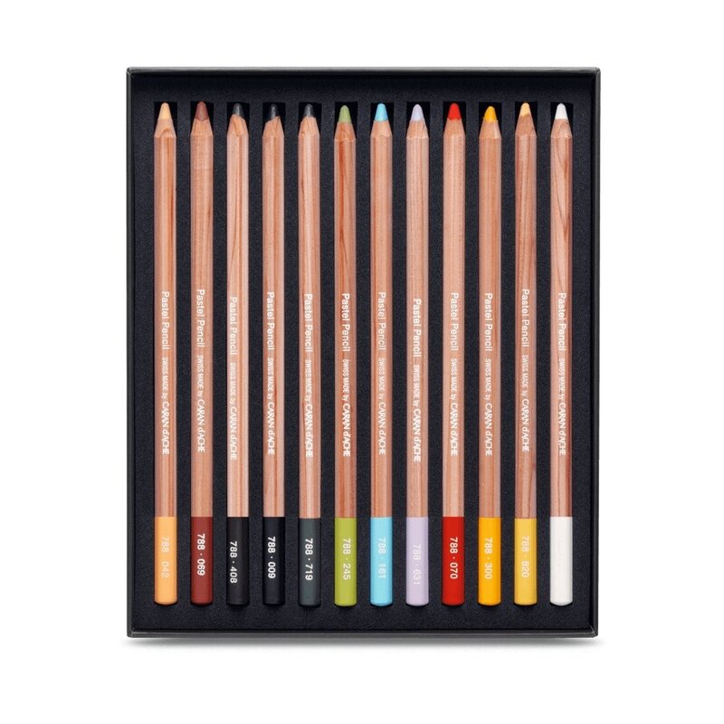 Caja de 12 LÁPICES PASTEL de colores Caran d'Ache