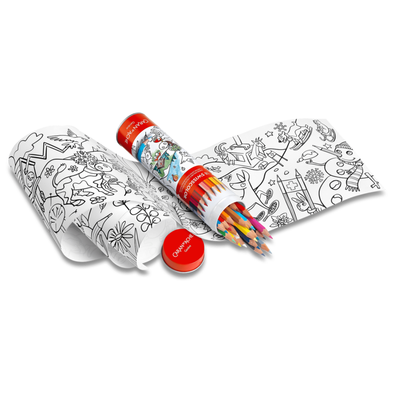 Tubo metálico con 18 lápices de colores Caran d'Ache