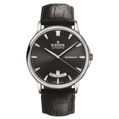 reloj edox 83015-3-NIN les bemonts automatico piel negro ewatch